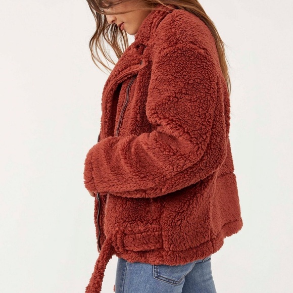 We the Free Free People So Cozy Slouchy Moto Jacket Size S - Picture 6 of 16